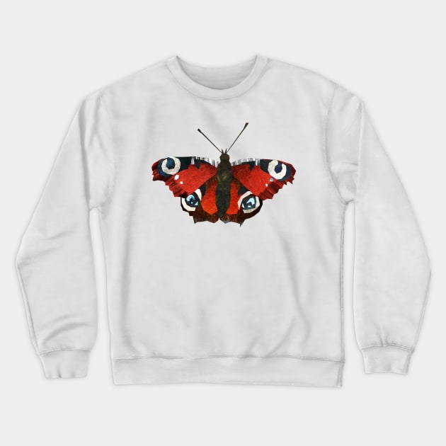 Peacock butterfly Crewneck Sweatshirt by Babban Gaelg